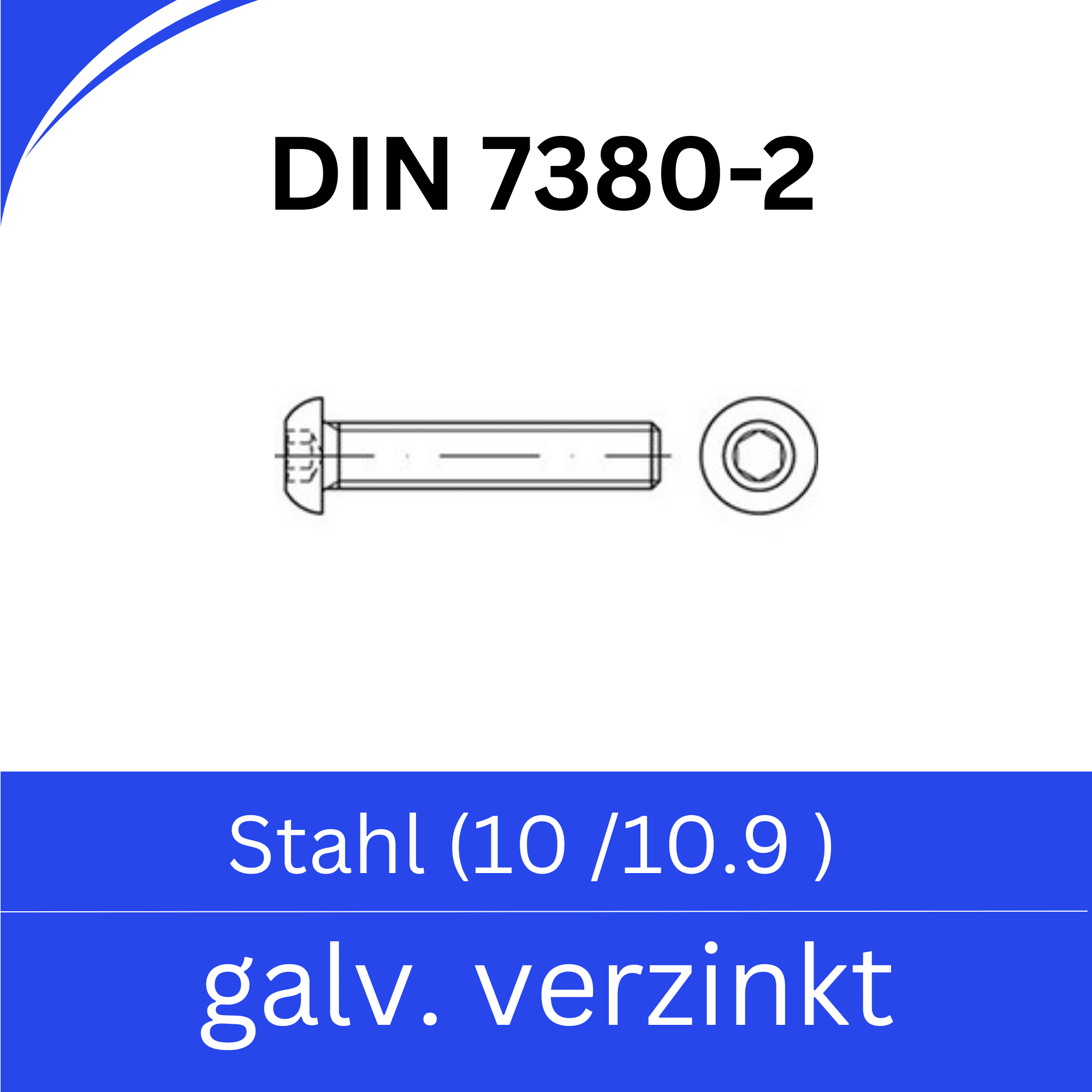 Bild für Kategorie ➤ Kategorie: DIN 7380-2 Stahl (10/10.9) galv. verzinkt